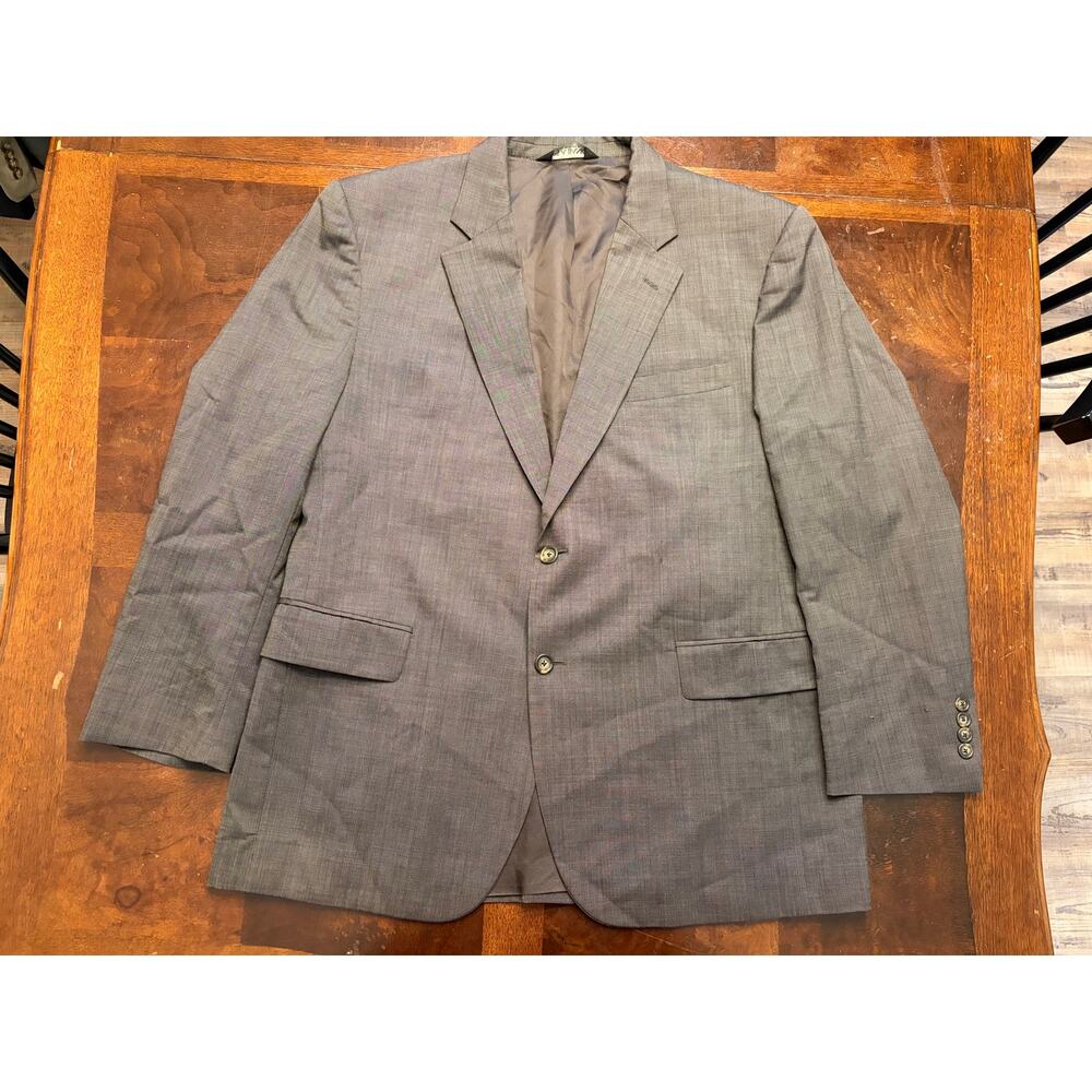 Jos. A. Bank Gray 100% Wool Blazer Jacket 44R Preowned